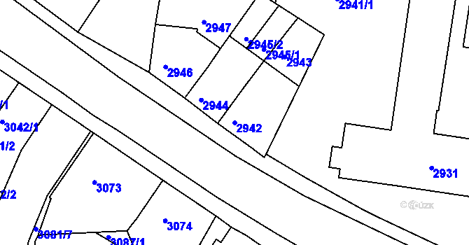Parcela st. 2942 v KÚ Sokolov, Katastrální mapa