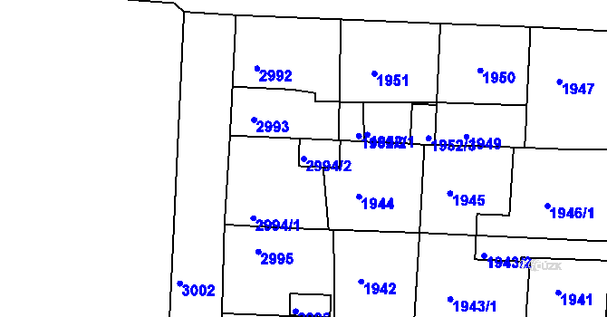 Parcela st. 2994/2 v KÚ Sokolov, Katastrální mapa