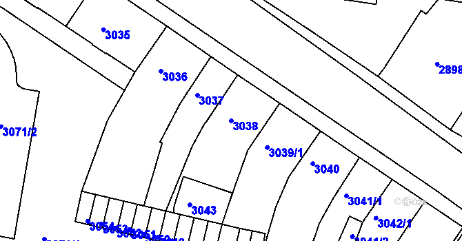 Parcela st. 3038 v KÚ Sokolov, Katastrální mapa