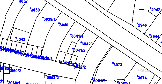Parcela st. 3042/1 v KÚ Sokolov, Katastrální mapa