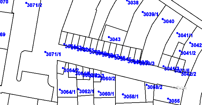 Parcela st. 3048 v KÚ Sokolov, Katastrální mapa