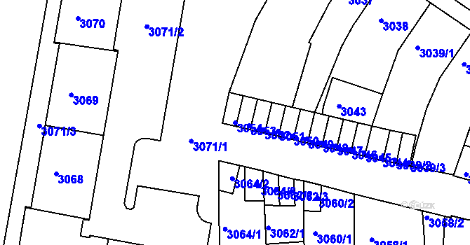 Parcela st. 3054 v KÚ Sokolov, Katastrální mapa