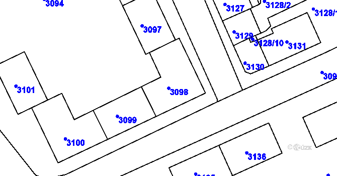 Parcela st. 3098 v KÚ Sokolov, Katastrální mapa