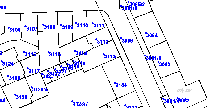 Parcela st. 3113 v KÚ Sokolov, Katastrální mapa