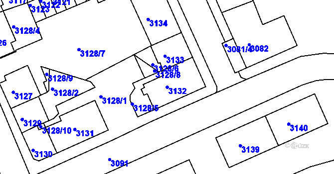 Parcela st. 3132 v KÚ Sokolov, Katastrální mapa