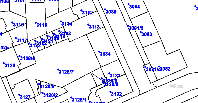 Parcela st. 3134 v KÚ Sokolov, Katastrální mapa