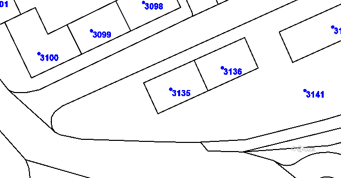 Parcela st. 3135 v KÚ Sokolov, Katastrální mapa