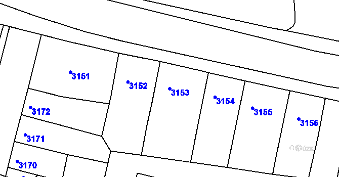 Parcela st. 3153 v KÚ Sokolov, Katastrální mapa