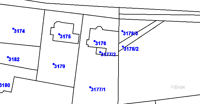 Parcela st. 3177/2 v KÚ Sokolov, Katastrální mapa
