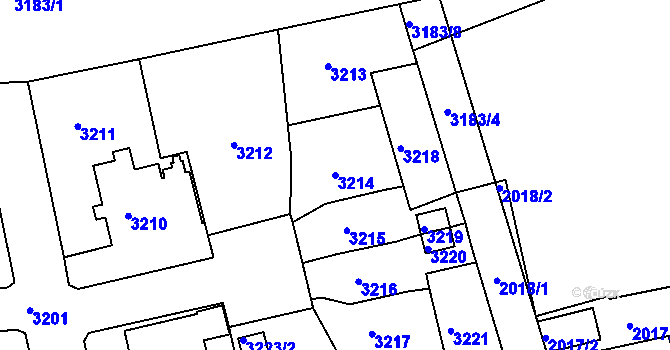 Parcela st. 3214 v KÚ Sokolov, Katastrální mapa