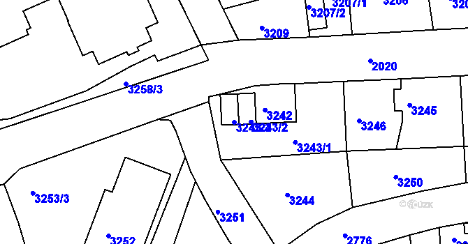 Parcela st. 3243/3 v KÚ Sokolov, Katastrální mapa