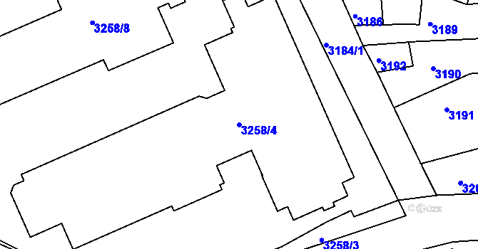 Parcela st. 3258/4 v KÚ Sokolov, Katastrální mapa