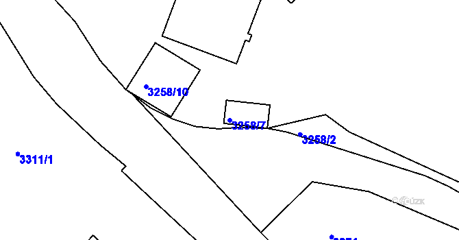Parcela st. 3258/7 v KÚ Sokolov, Katastrální mapa