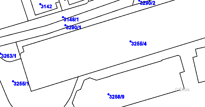 Parcela st. 3258/11 v KÚ Sokolov, Katastrální mapa