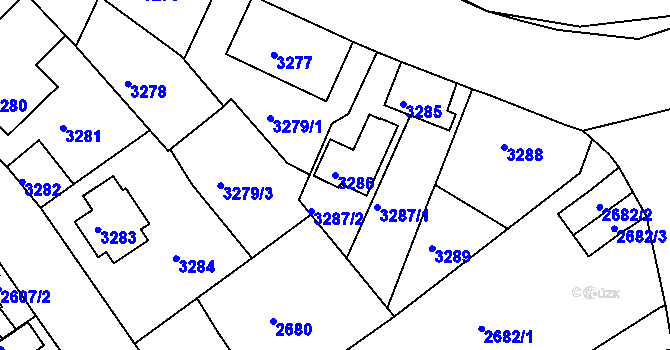 Parcela st. 3286 v KÚ Sokolov, Katastrální mapa