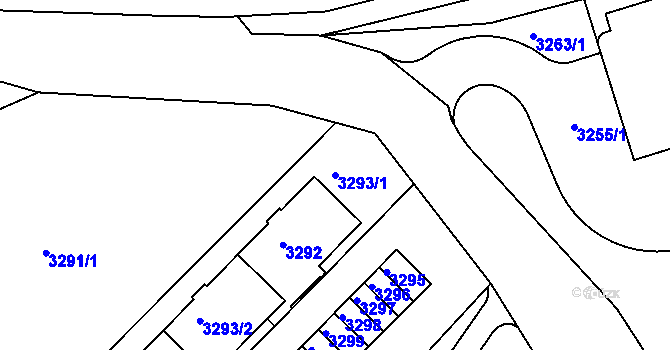 Parcela st. 3293/1 v KÚ Sokolov, Katastrální mapa