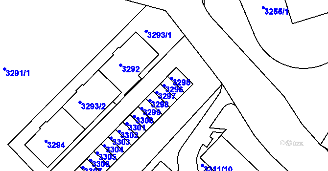 Parcela st. 3296 v KÚ Sokolov, Katastrální mapa