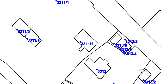 Parcela st. 3311/2 v KÚ Sokolov, Katastrální mapa