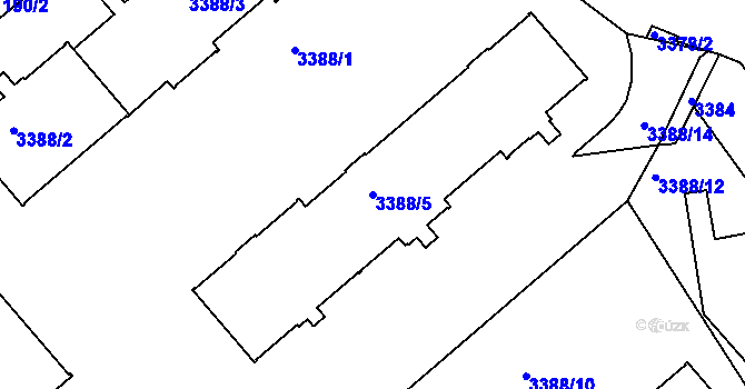 Parcela st. 3388/5 v KÚ Sokolov, Katastrální mapa