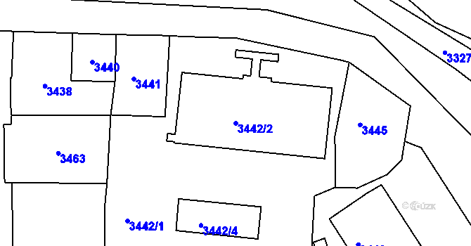 Parcela st. 3442/2 v KÚ Sokolov, Katastrální mapa
