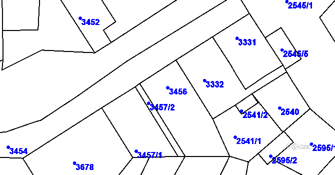 Parcela st. 3456 v KÚ Sokolov, Katastrální mapa