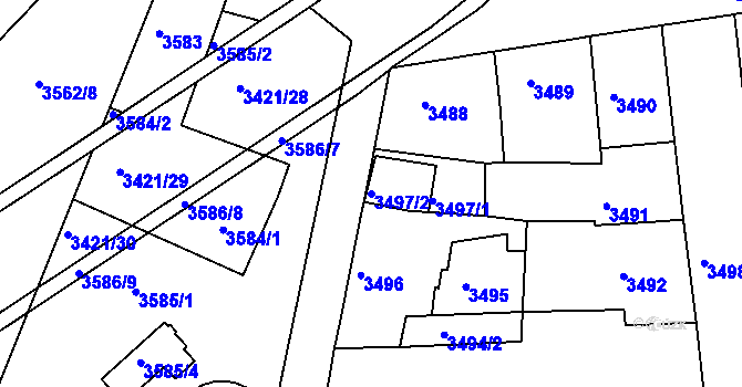 Parcela st. 3497/2 v KÚ Sokolov, Katastrální mapa