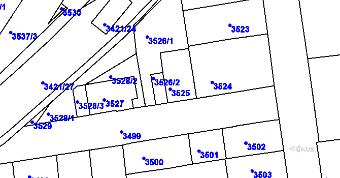 Parcela st. 3525 v KÚ Sokolov, Katastrální mapa