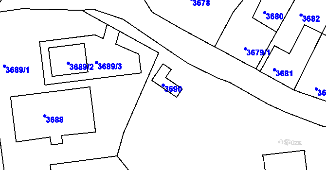 Parcela st. 3690 v KÚ Sokolov, Katastrální mapa
