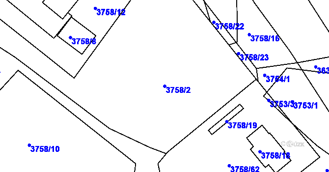 Parcela st. 3758/2 v KÚ Sokolov, Katastrální mapa