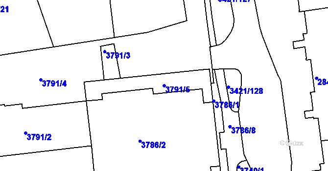 Parcela st. 3791/5 v KÚ Sokolov, Katastrální mapa
