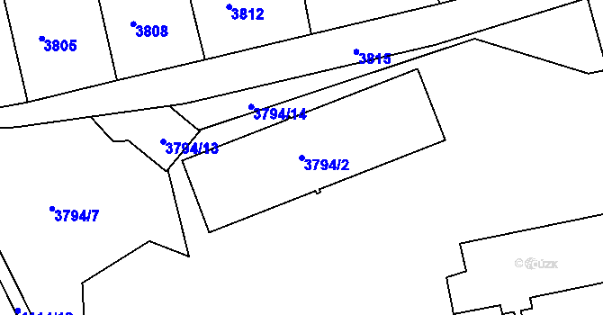 Parcela st. 3794/2 v KÚ Sokolov, Katastrální mapa