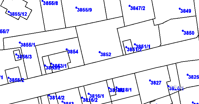 Parcela st. 3852 v KÚ Sokolov, Katastrální mapa