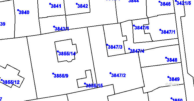 Parcela st. 3855/2 v KÚ Sokolov, Katastrální mapa