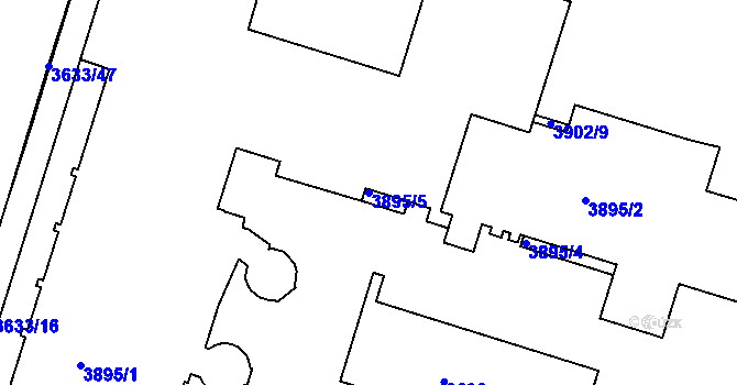Parcela st. 3895/5 v KÚ Sokolov, Katastrální mapa