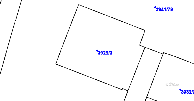 Parcela st. 3929/3 v KÚ Sokolov, Katastrální mapa