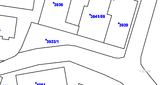 Parcela st. 3940 v KÚ Sokolov, Katastrální mapa