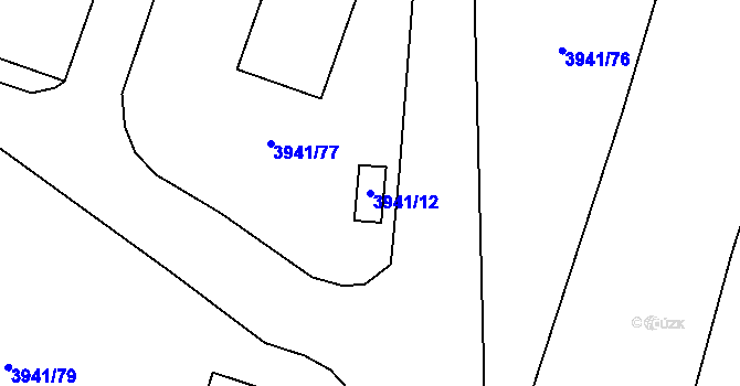 Parcela st. 3941/12 v KÚ Sokolov, Katastrální mapa