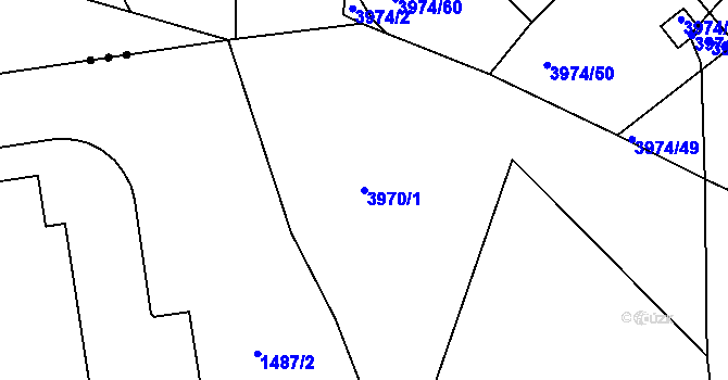 Parcela st. 3970/1 v KÚ Sokolov, Katastrální mapa