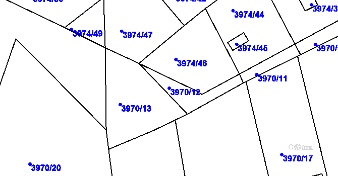 Parcela st. 3970/12 v KÚ Sokolov, Katastrální mapa