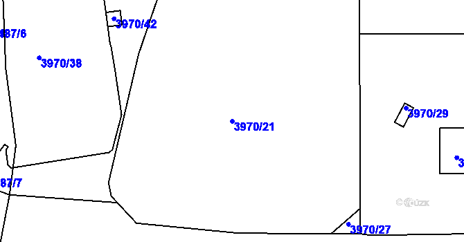 Parcela st. 3970/21 v KÚ Sokolov, Katastrální mapa