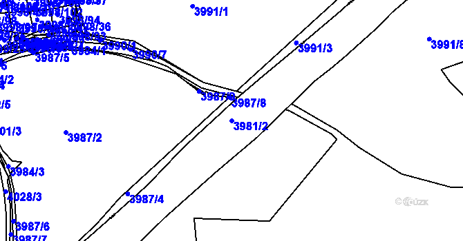 Parcela st. 3981/2 v KÚ Sokolov, Katastrální mapa