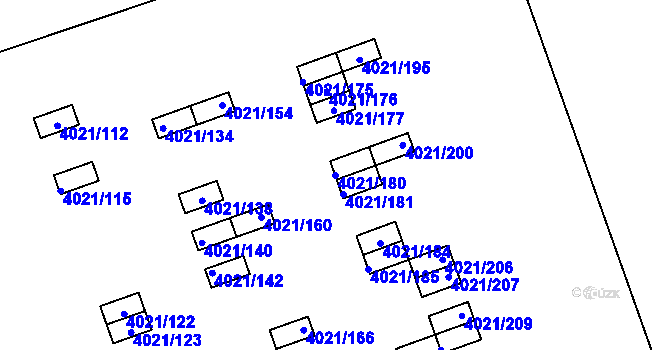 Parcela st. 4021/180 v KÚ Sokolov, Katastrální mapa