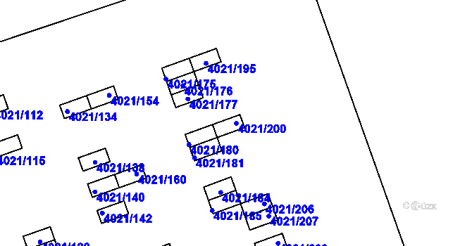 Parcela st. 4021/200 v KÚ Sokolov, Katastrální mapa