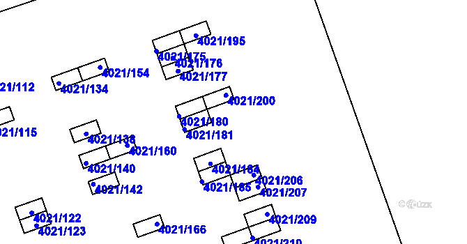 Parcela st. 4021/202 v KÚ Sokolov, Katastrální mapa