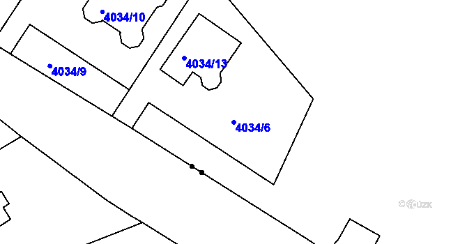 Parcela st. 4034/6 v KÚ Sokolov, Katastrální mapa