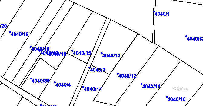 Parcela st. 4040/13 v KÚ Sokolov, Katastrální mapa