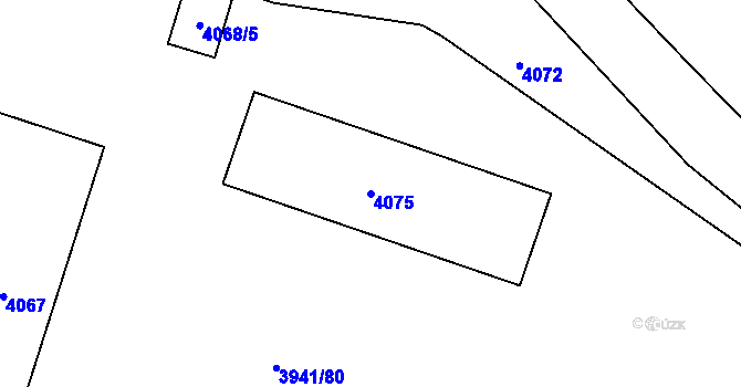 Parcela st. 4075 v KÚ Sokolov, Katastrální mapa