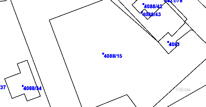 Parcela st. 4088/15 v KÚ Sokolov, Katastrální mapa