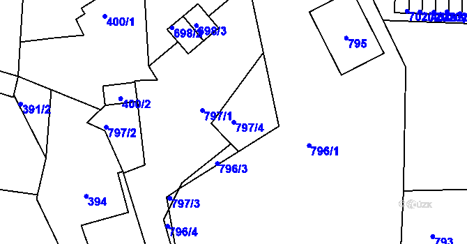 Parcela st. 797/4 v KÚ Sokolov, Katastrální mapa