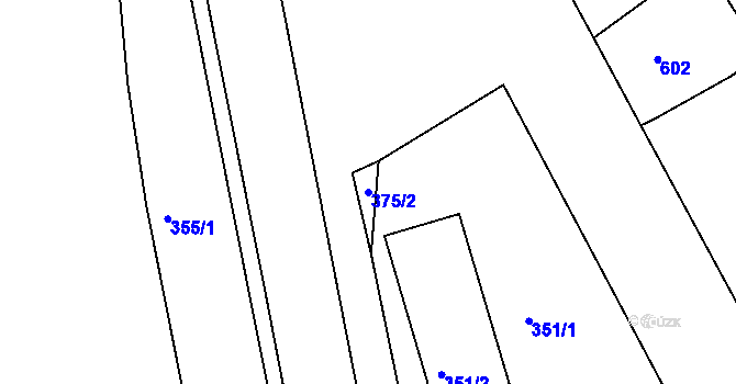 Parcela st. 375/2 v KÚ Sokolov, Katastrální mapa